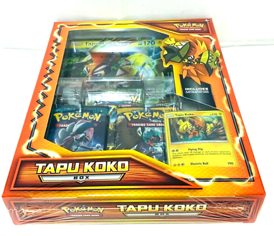 Pokémon TCG Tapu Koko Box 3 Booster Packs + XL Card - New Sealed