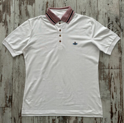 100% Genuine Vivienne Westwood White Orb Logo Krall Polo Size