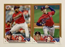 2023 Topps Series 2 Xzavion Curry Gold #d /2023 + Logan Allen Rookie Guardians