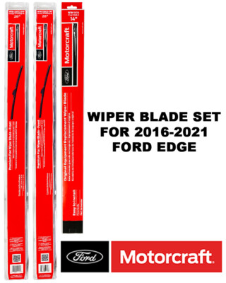 Motorcraft Premium Wiper Blades Genuine OEM Set Of 3 For Ford Edge 2016-2021