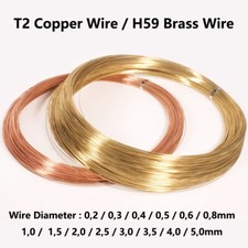 Solid Bare Copper Wire/H59 Brass Wire Jewelry Craft Making Wire Dia 0.2mm - 5mm