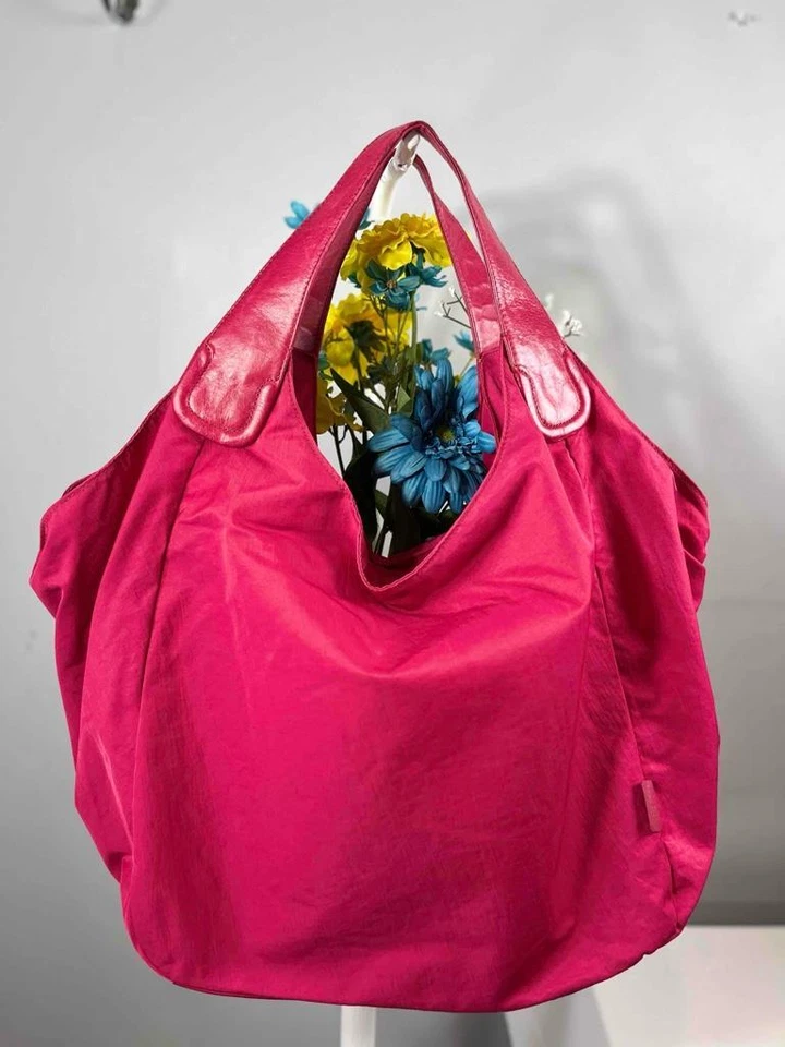 HOBO INTERNATIONAL Magenta Pink Nylon Extra Large Shoulder Bag - Image 2 of 4