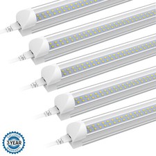 8FT T8 LED Garage Lighting 72W 6000K LED Shop Light Fixture Linkable Tube Lights
