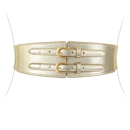 Ceinture Mode Femme Large 2x38 Pouces - Marron - Fausse Cuir - Neuve Sans étiquette