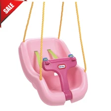 little tikes toddler baby infant safety outdoor swing swingset hanging Pink
