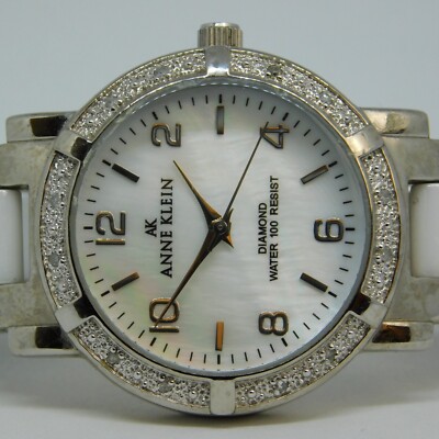 ANNE KLEIN Diamond Ceramic 10/9057GP Quartz Women's Watch 3/4