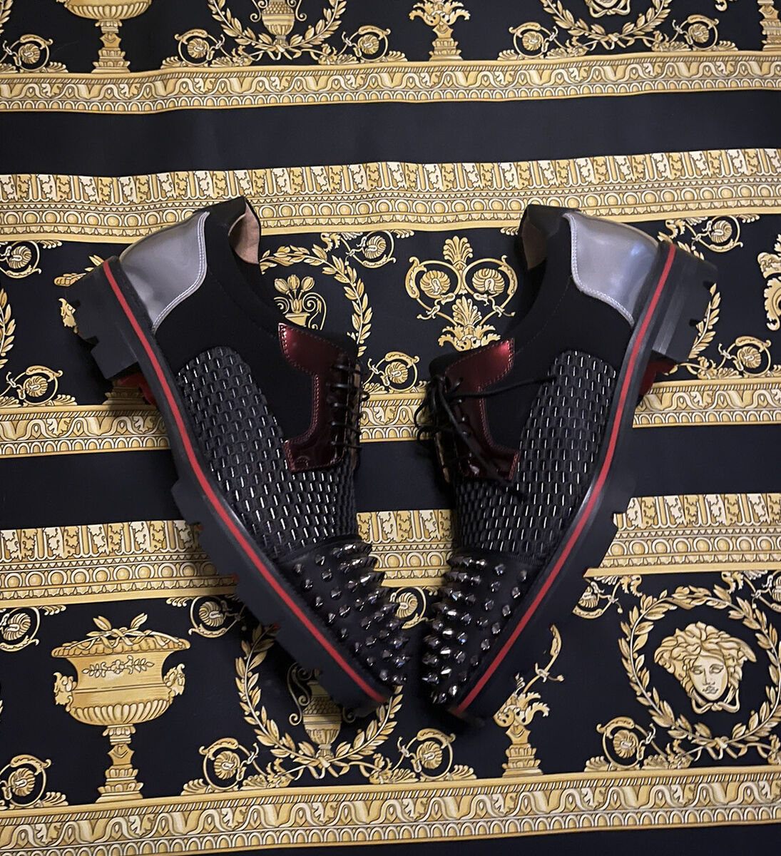 New MSRP $3795 AUTH Christian Louboutin Spike Loafers Shoes New MSRP $3795 AUTH Christian Louboutin Spike Loafers Shoes