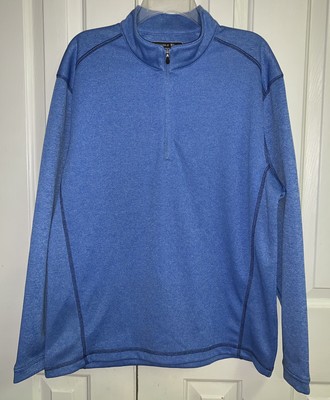 Pebble Beach Performance Menâs 1/4 Zip Blue Pullover Golf Top Long Sleeve Size M | eBay