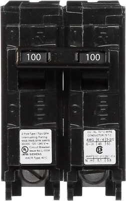 Siemens Q2100H 100 Amp 2 Pole 120/240V Circuit Breaker FREE UPS SHIPPING!