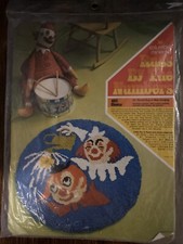 Vintage Columbia-Minerva Rugs by The Numbers 4812 Clowns 23  Round Rug Or Wall