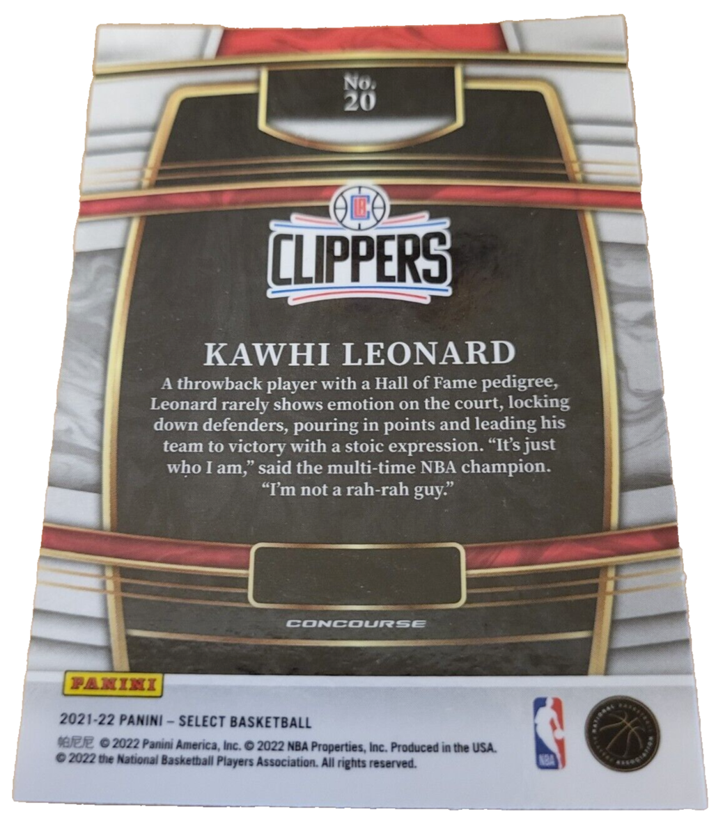 2022 Panini Select #20 KAWHI LEONARD Los Angeles Clippers
