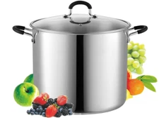 12-Quart Stockpot Sauce Pot Induction Pot With Lid Professional Stainless Steel