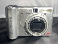 Canon Powershot A75 Digital Camera 3.2 MP 3x Zoom Silver FOR PARTS OR REPAIR