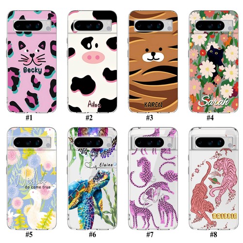 Personalised Phone Case Cartoon Animal Cover For Google Pixel 9 Pro XL 8A 7A 6 5 - Picture 2 of 55