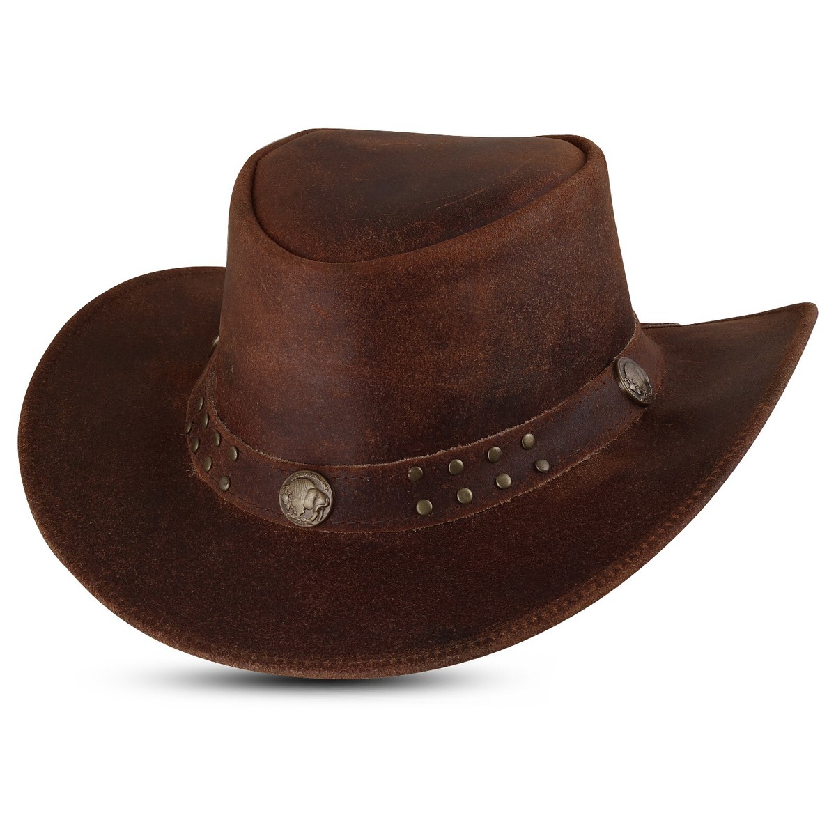 Genuine Leather Unisex Western Cowboy Hat-Handmade Cowboy  display picture 1