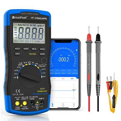 HoldPeak Pro Digital Multimeter True RMS 6000C Auto Rang 60MΩ 99.99mF 770HC-APP
