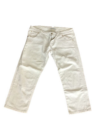 FLAVIO CASTELLANI Pantalone da donna Pants Cotone Bianco Trousers Capri Gr. 44