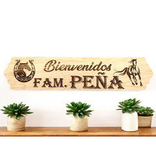 Personalized Laser Engraved Wood Sign 26.6" W Customized. Add Last Name