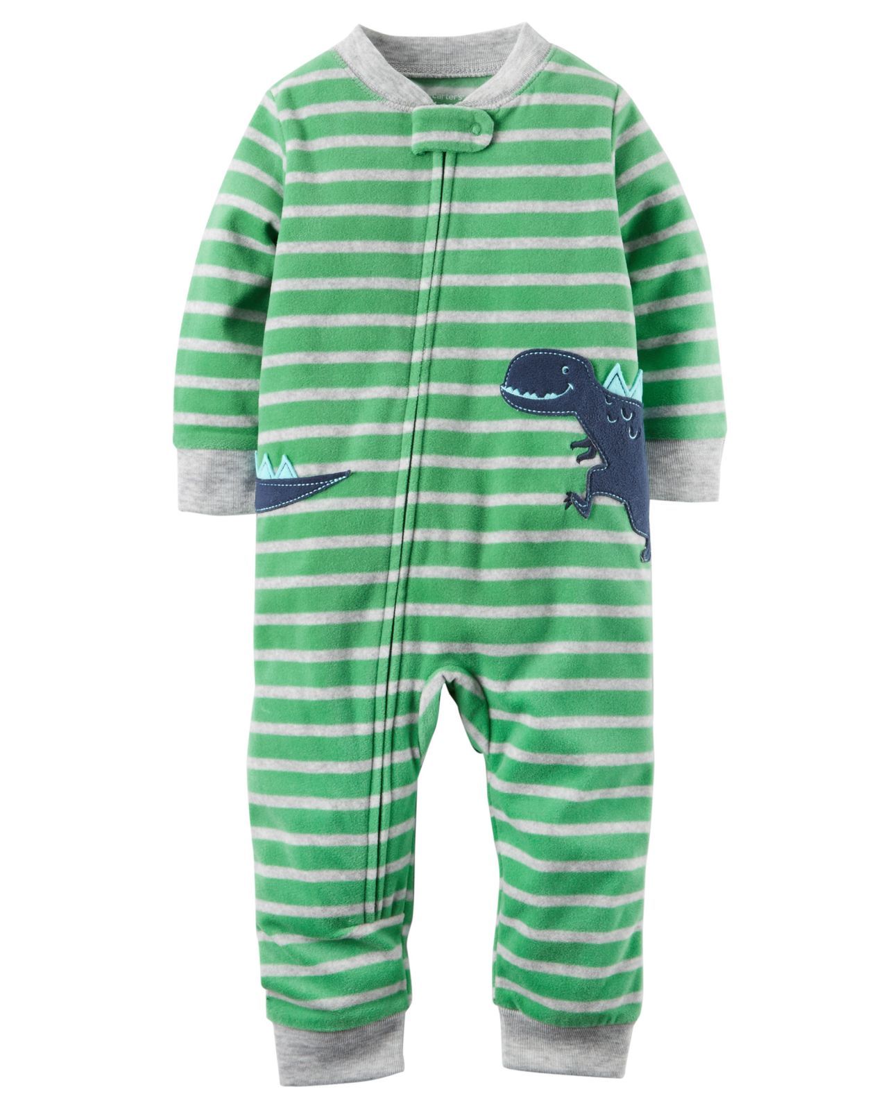 Carter's Toddler Striped Dinosaur Dino Fleece Footless Pajama Sleeper