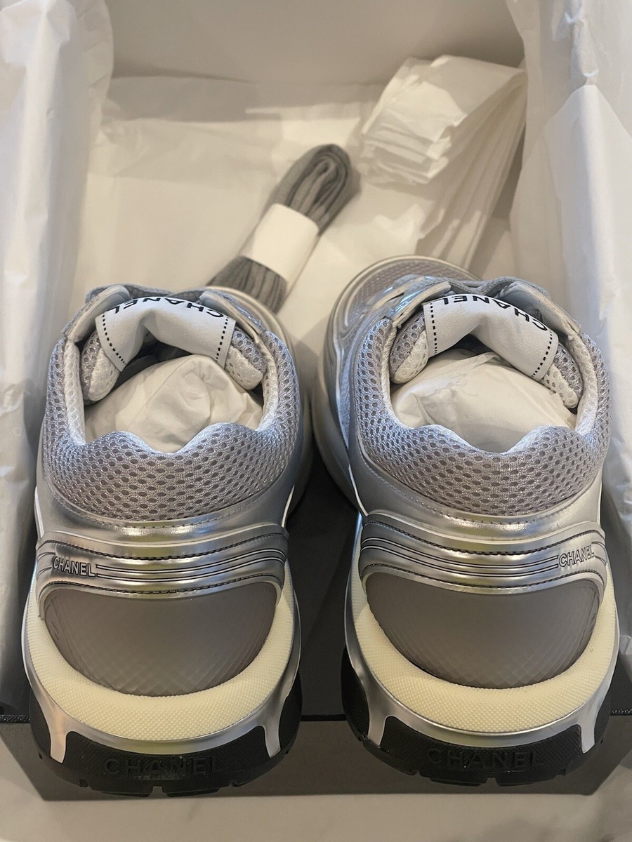 CHANEL CC LOGO METALLIC TRAINER 