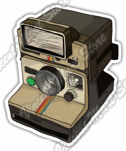 Old Vintage Retro Photo Camera Polaroid Car Bumper Vinyl Sticker