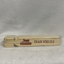 Train Whistle Wood Natural, Retro Style, Brand New and Sealed