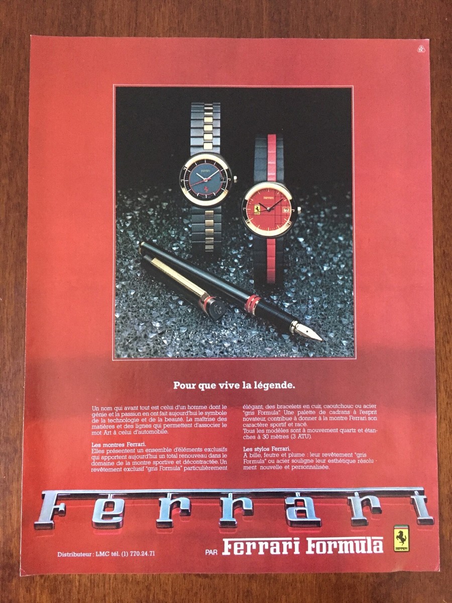 Pubblicità Advertising FERRARI FORMULA Orologi Penna Stilografica - Main Image