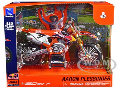 KTM 450 SX-F #7 PLESSINGER ''RED BULL RACING'' 1/12 MODEL MOTORCYCLE NEW RAY 58363