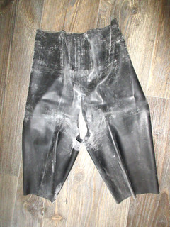 Latex Bermuda Radler ouvert Elastic Dreams schwarz Gr. M Gummi Rubber