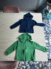 kyte baby zip up hoodie sweatshirt fern green and tahoe blue 12-18 and 18-24