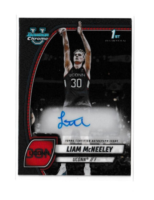 2024-25 Topps Bowman University Chrome 1st Bowman Liam McNeeley Auto RC