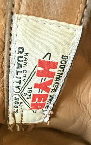 HYER WESTERN WELLINGTON ROPER TAUPE BROWN DEERSKIN BOOTS 11D - Picture 7 of 7