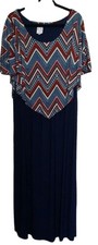 Naif Maxi Dress Womans Plus Size 2X Blue Multicolor 
