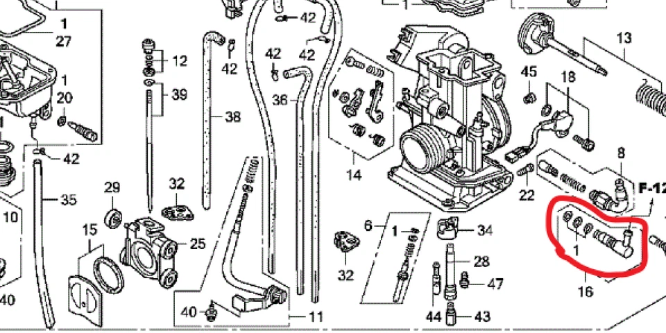 KTM 250 SX-F、EXC、SXS-F、XCF-W、XCF、汽化器、碳水化合物燃料输入连接和O型环 — 第 2/2 张图片