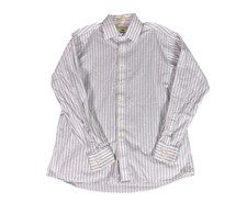 Michael Kors Mens Striped Button Down Dress Shirt XL 17 36/37 Long Sleeve