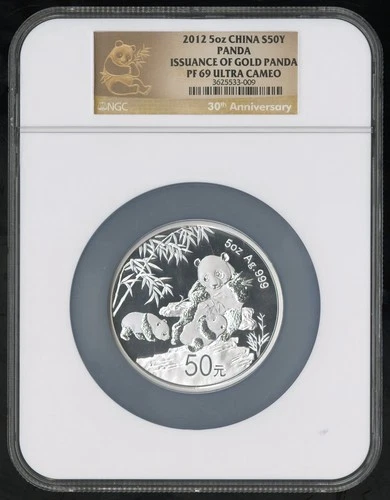 China Coin 2012 5oz Silver Panda NGC PF69 Ultra Cameo 30th NO RESERVE!