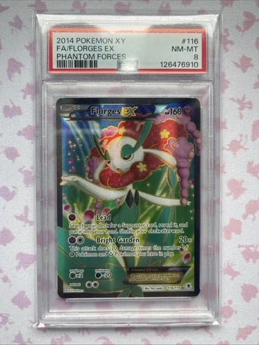 2014 POKEMON XY PHANTOM FORCES #116 FULL ART/FLORGES EX PSA 8