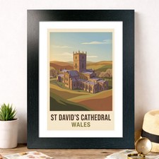 St David's Cathedral, Wales Reise Poster Gicl&eacute;e Kunstdruck 69-5