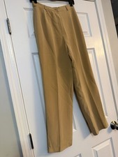 FOLIO COLLECTION SAKS FIFTH AVENUE 100 SILK Tan PANTS Size 6 Vtg
