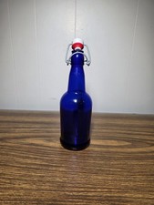 EZ Cap 16 oz. cobalt blue glass bottles with swing-top lids