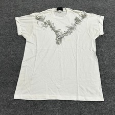 Rare Xperiance T-Shirt Mens Size L White Leather Fringe Studded Vintage USA Made
