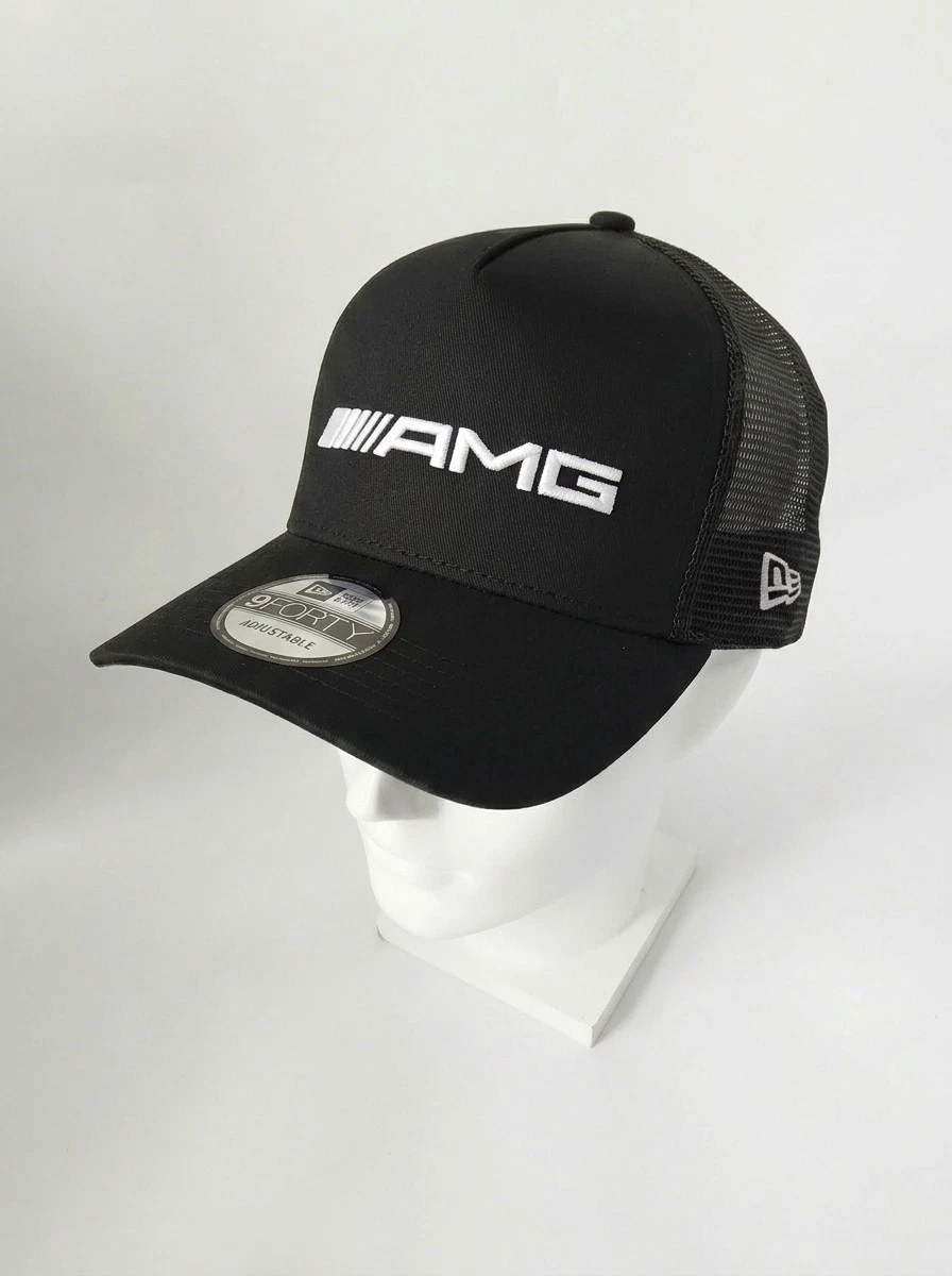 AMG New Era 9FORTY Trucker Hat Black Adjustable Mesh Cap