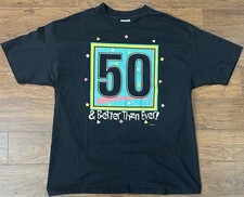 VTG Hanes 50/50 T-Shirt XL “50 & Better Than Ever” Single Stitch 1991 USA Made