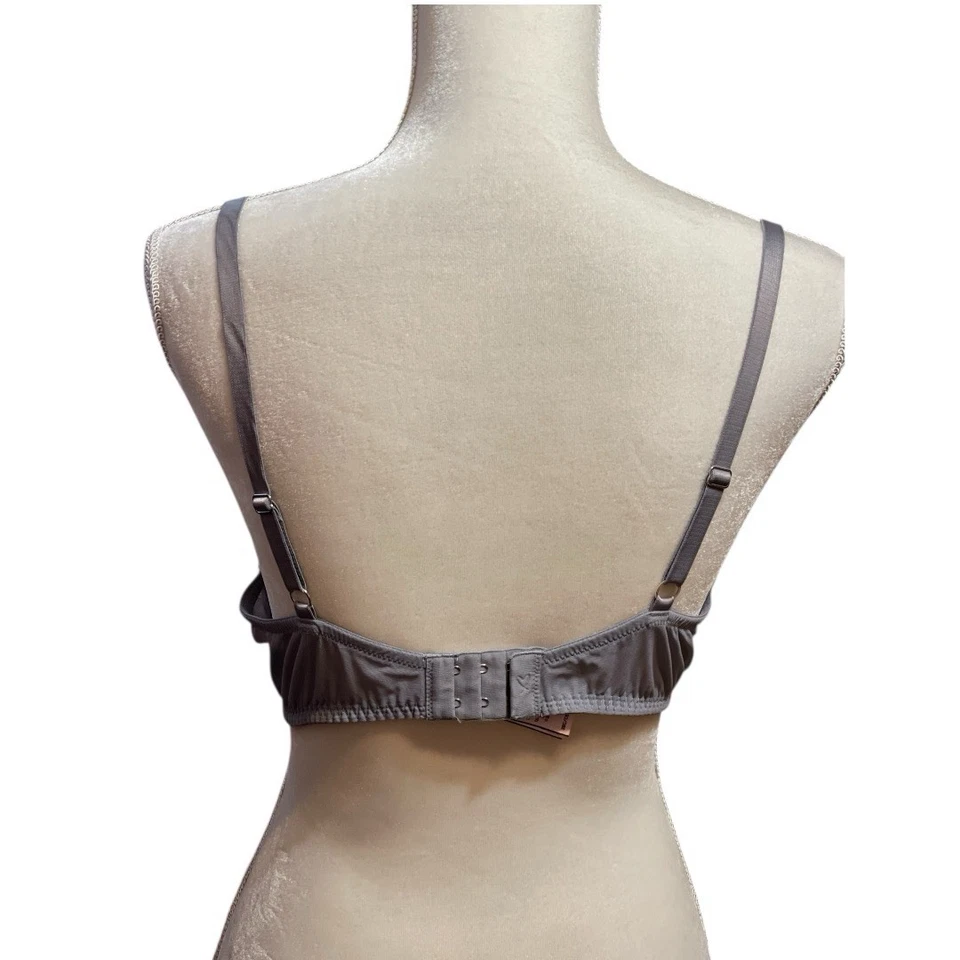 Бюстгальтер Victoria's Secret Dream Angels с фольгированным отливом кружевной на косточках серый серебристый 38C - Изображение 3 из 4