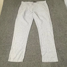 Saks Fifth Avenue Mens Beige Linen Blend Dress Pants Trousers 34x31 Lightweight