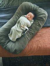 Machine Washable Baby Lounger Cover - 100 Waterproof Organic Cotton - Off-White