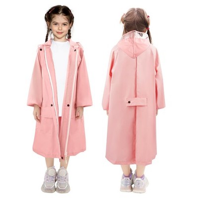 Kids Raincoat with Hood, Lightweight Raincoat for Girls, Kid Long Rain Jacket...