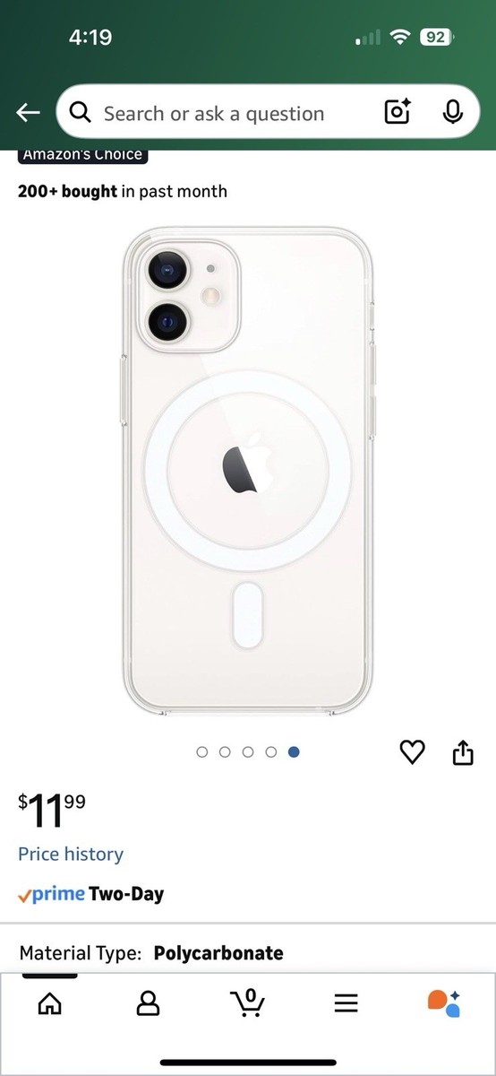 Apple Clear Case with MagSafe for iPhone 12 mini for sale online