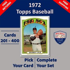 1972 Topps Baseball Card Singles #201 –400 – You Pick – Complete Your Set