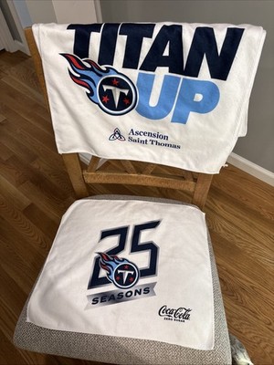 (5)Titan Up Towels x4 Tennessee Titans Football NFL 25 Seasons Coke Zero X1